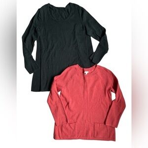 J. Jill Black and Pink Crew Neck Sweater bundle